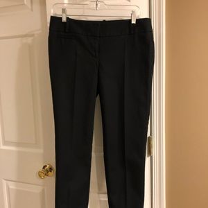 Black Cotton Blend Ankle Pants